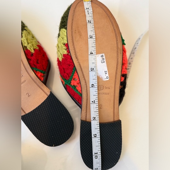 Res Ipsa Handmade Crochet Wool Leather Slides Mules Flats Unisex M 9 W 10.5 - Picture 5 of 6